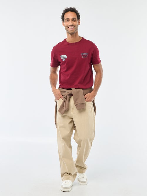 T-shirt à col rond et manches courtes imprimé - Kiabi