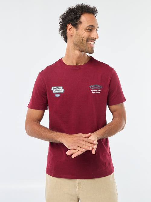 T-shirt à col rond et manches courtes imprimé - Kiabi