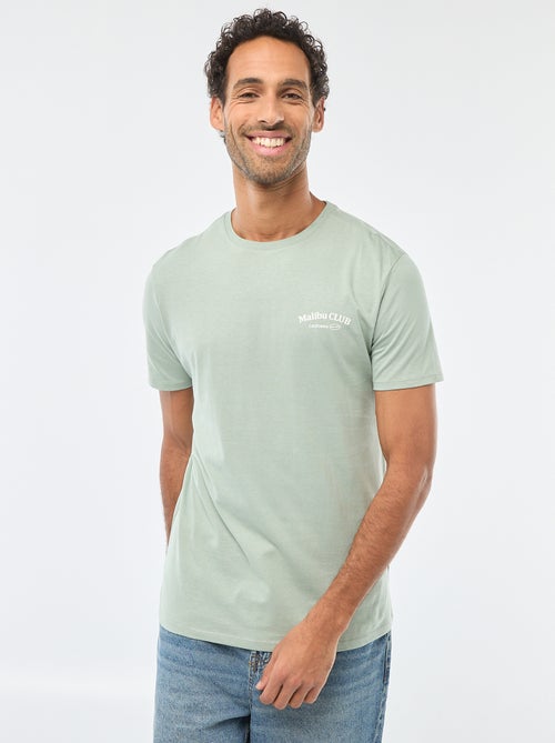 T-shirt à col rond et manches courtes imprimé - Kiabi