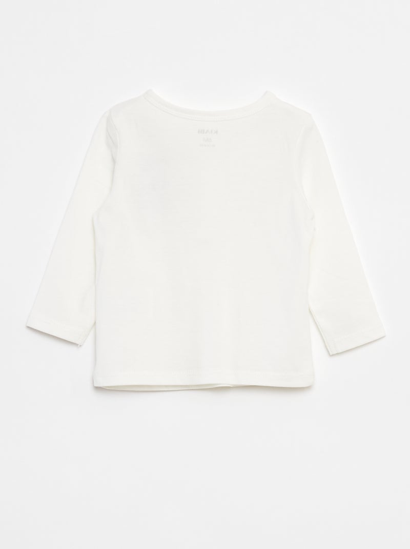 T-shirt à col tunisien Blanc - Kiabi