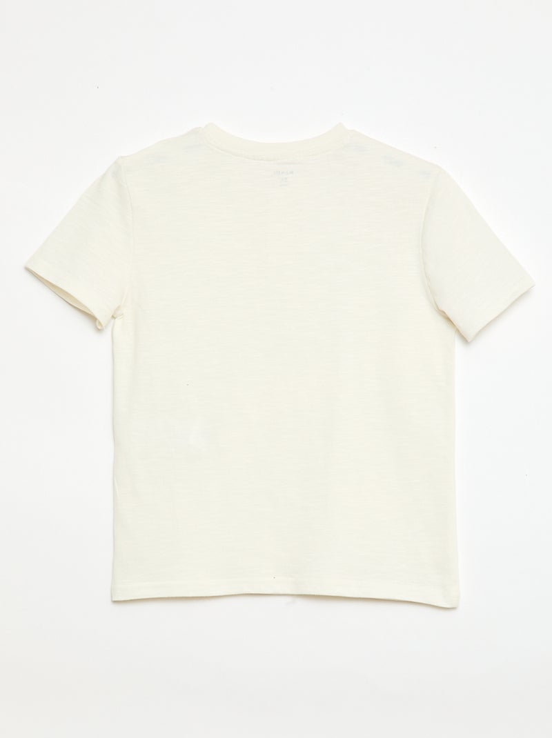 T-shirt à col tunisien Blanc - Kiabi