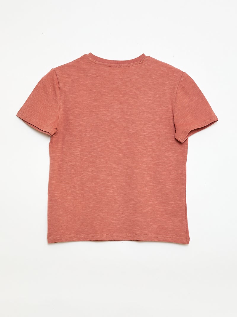 T-shirt à col tunisien Marron - Kiabi