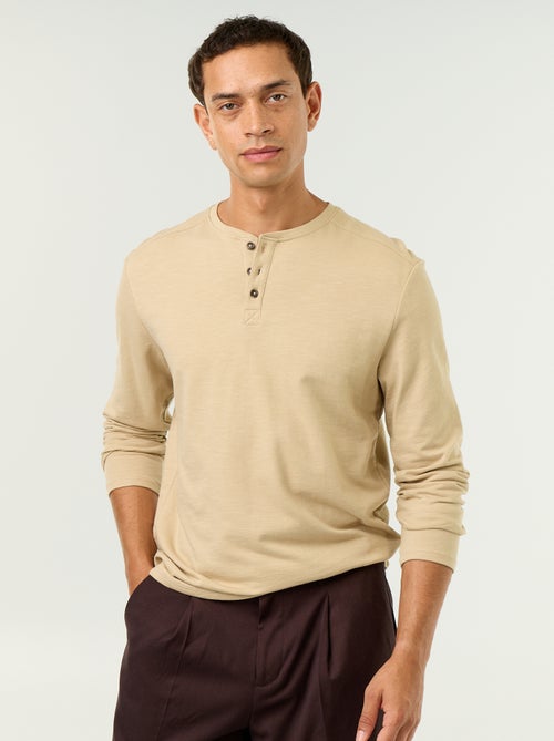 T-shirt a collo tunisino a maniche lunghe - Kiabi