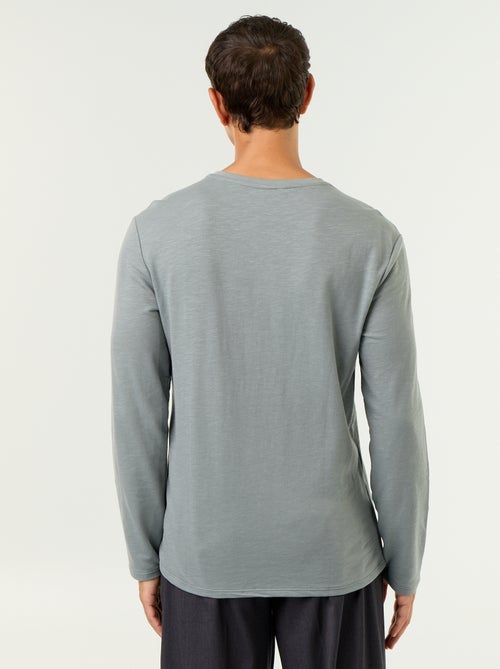 T-shirt a collo tunisino a maniche lunghe - Kiabi