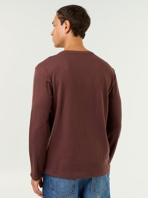 T-shirt a collo tunisino a maniche lunghe - Kiabi