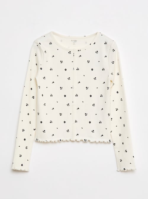 T-shirt a coste floreale - Kiabi T-shirt a coste floreale - Kiabi