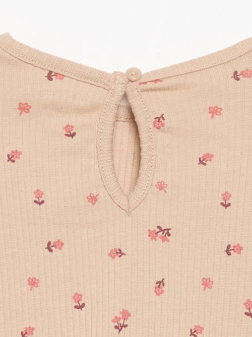 T-shirt a costine a maniche lunghe - Kiabi