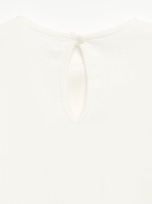 T-shirt a costine a maniche lunghe con fiocco - Kiabi T-shirt a costine a maniche lunghe con fiocco - Kiabi