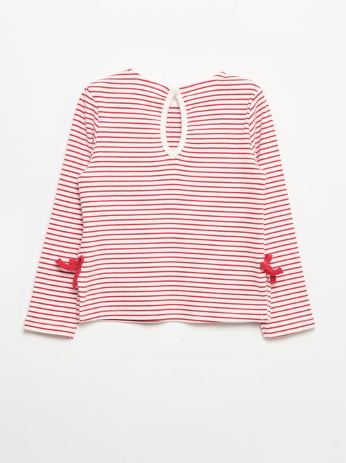 T-shirt a costine a maniche lunghe con fiocco - Kiabi T-shirt a costine a maniche lunghe con fiocco - Kiabi