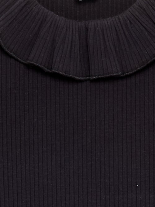 T-shirt a costine con colletto - Kiabi