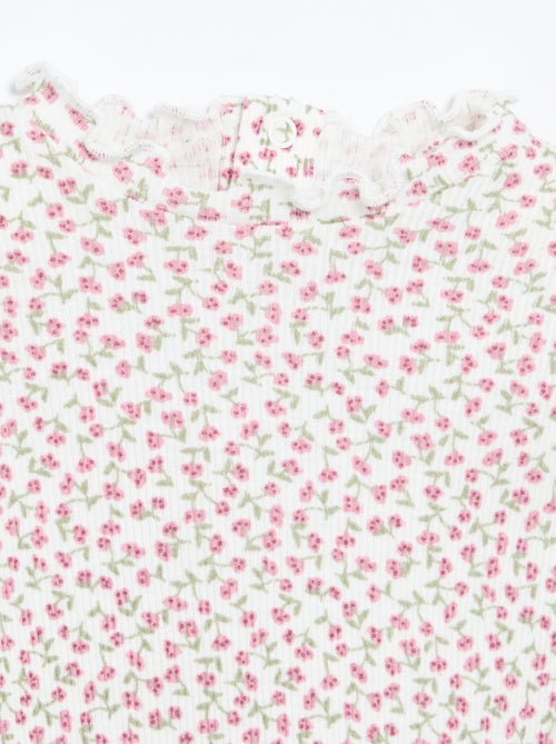 T-shirt a costine con collo ondulato - Kiabi T-shirt a costine con collo ondulato - Kiabi