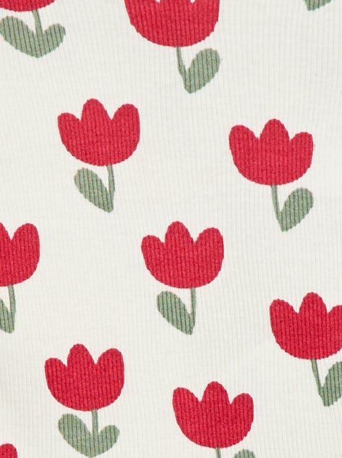 T-shirt a costine con collo ondulato - Kiabi
