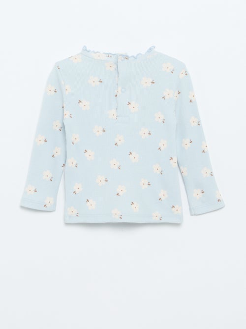 T-shirt a costine con collo ondulato - Kiabi T-shirt a costine con collo ondulato - Kiabi