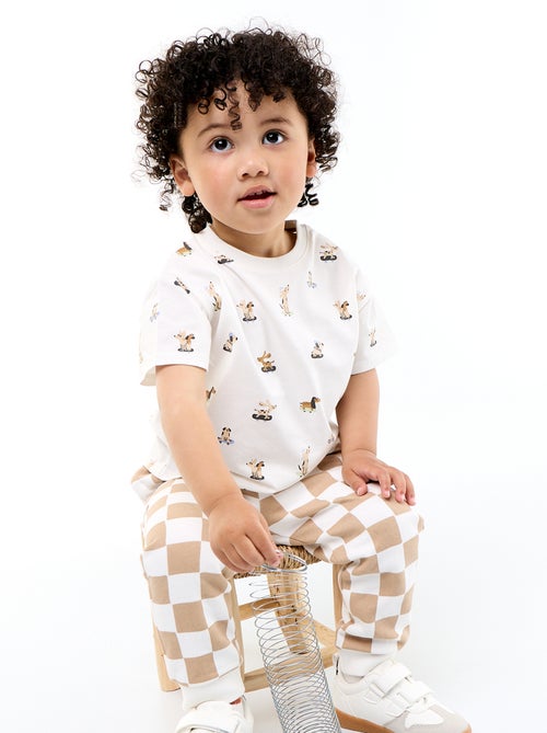 T-shirt a fantasia e a maniche corte - Kiabi