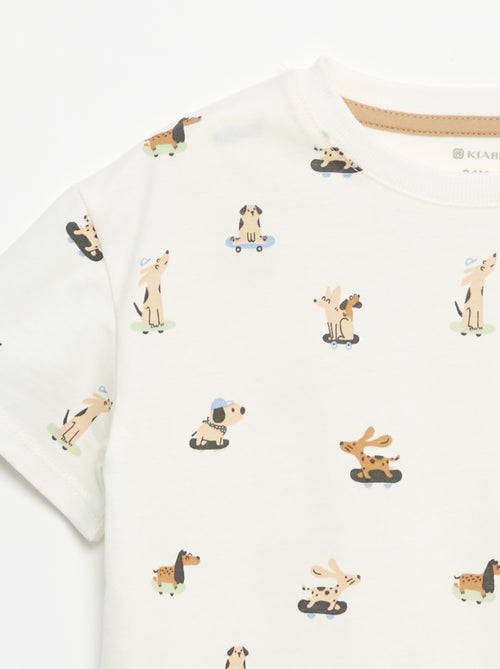 T-shirt a fantasia e a maniche corte - Kiabi
