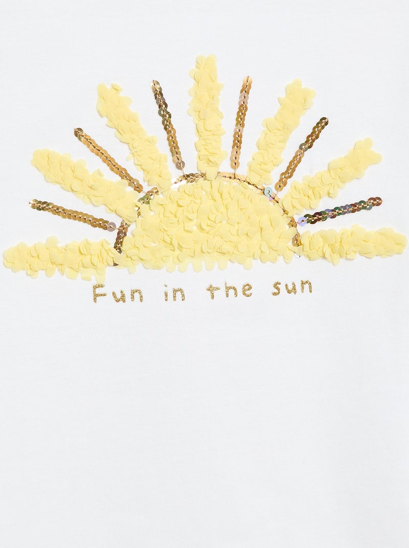 T-shirt à manches courtes avec animation Blanc - Kiabi