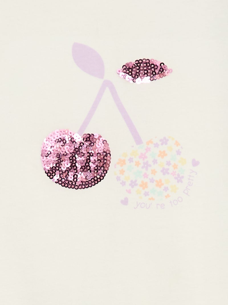 T-shirt à manches courtes avec animation Blanc - Kiabi