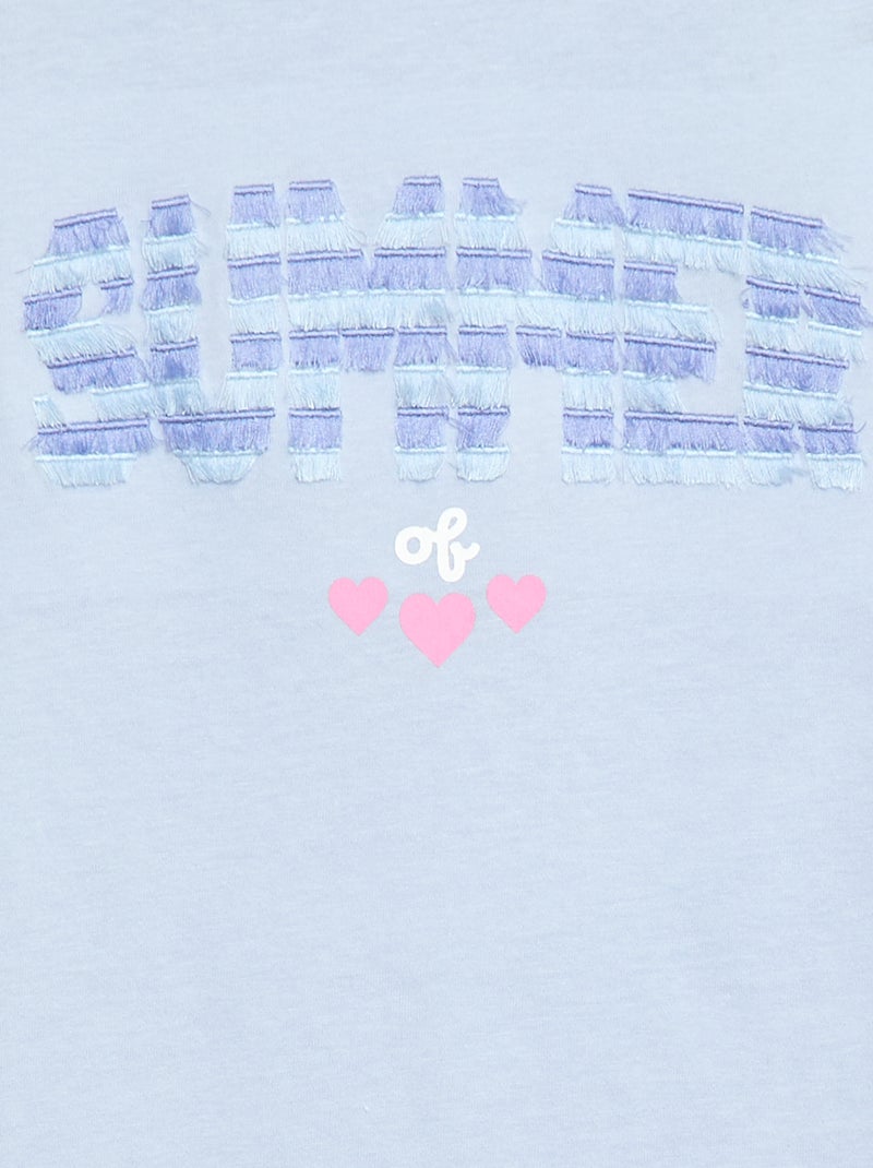 T-shirt à manches courtes avec animation Bleu - Kiabi