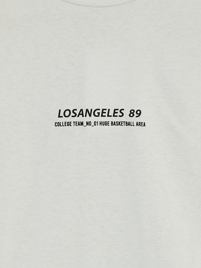 T-shirt à manches courtes avec animation Gris - Kiabi