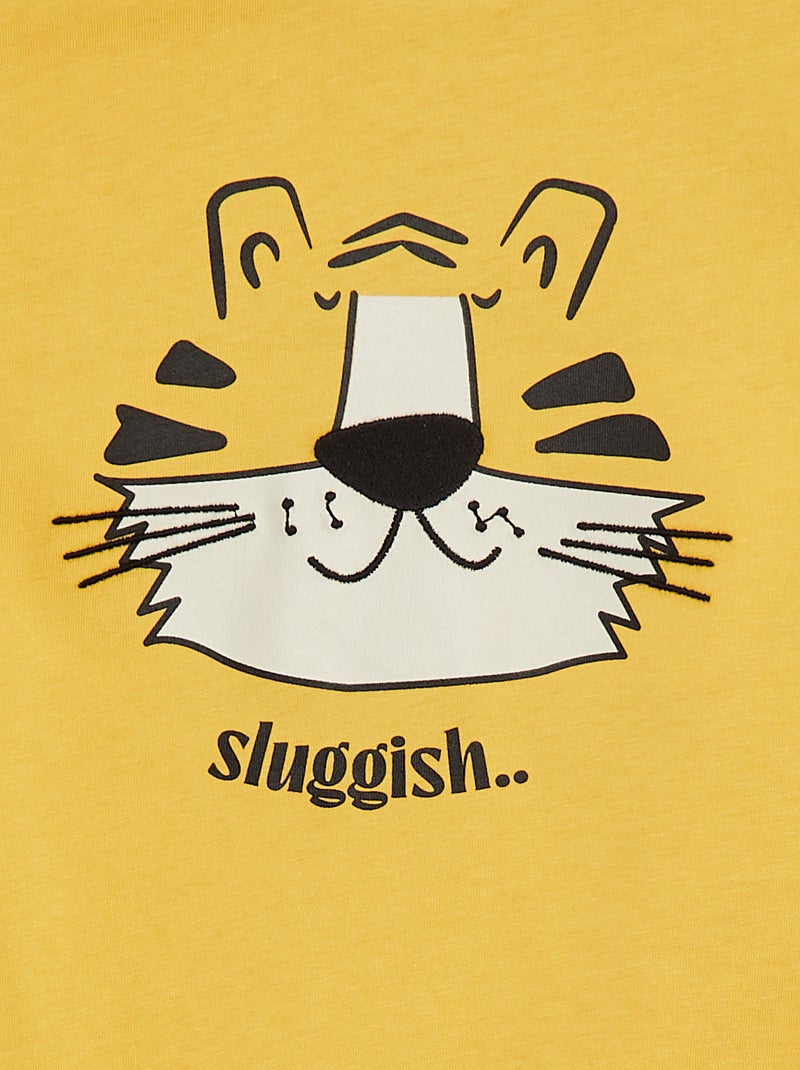 T-shirt à manches courtes avec animation Jaune - Kiabi