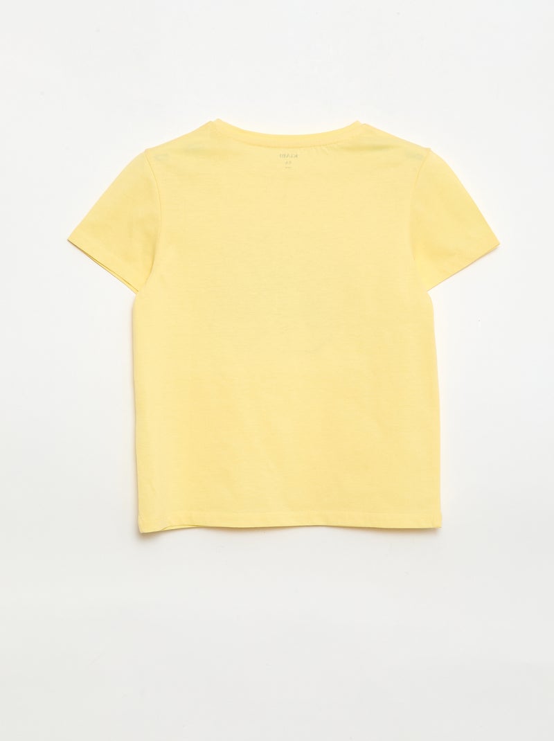 T-shirt à manches courtes avec animation Jaune - Kiabi