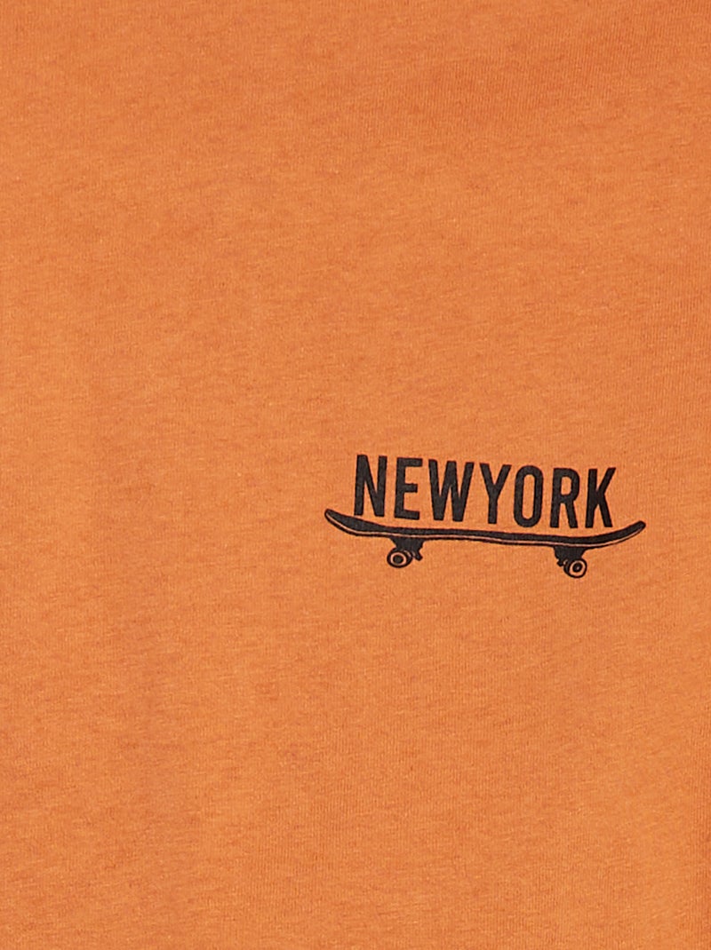T-shirt à manches courtes avec animation Orange - Kiabi