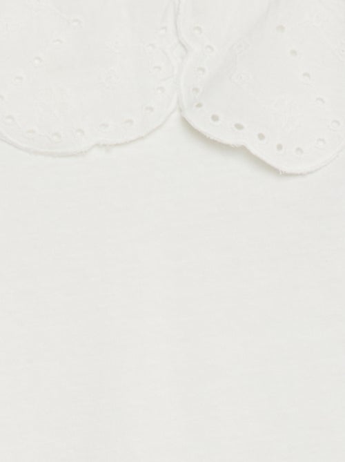 T-shirt à manches courtes avec broderies anglaises - Kiabi