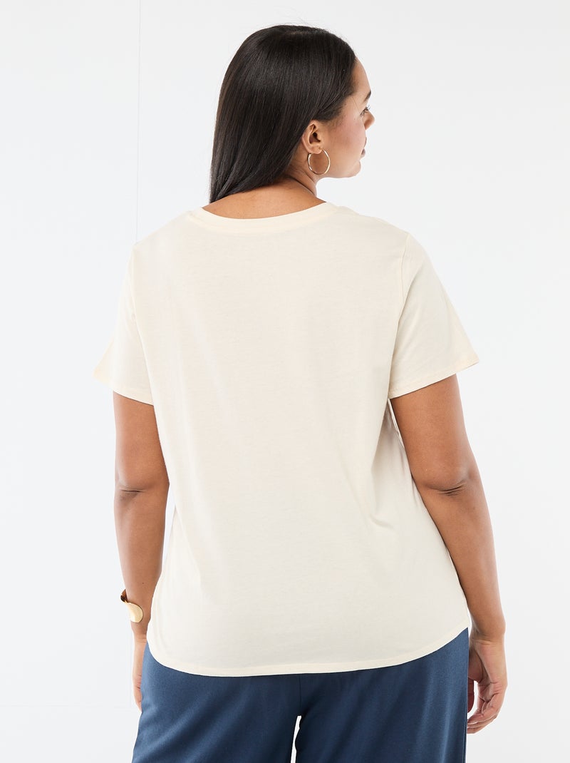 T-shirt à manches courtes avec imprimé Blanc - Kiabi