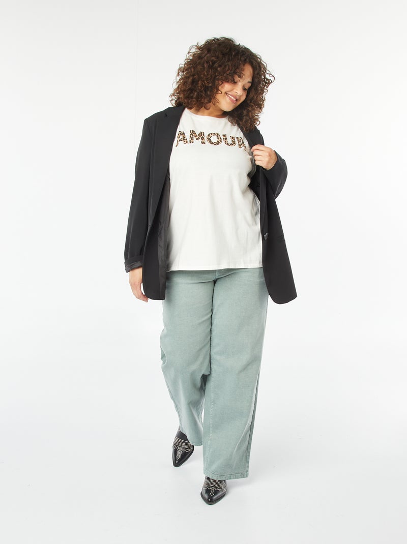 T-shirt à manches courtes avec imprimé Blanc - Kiabi