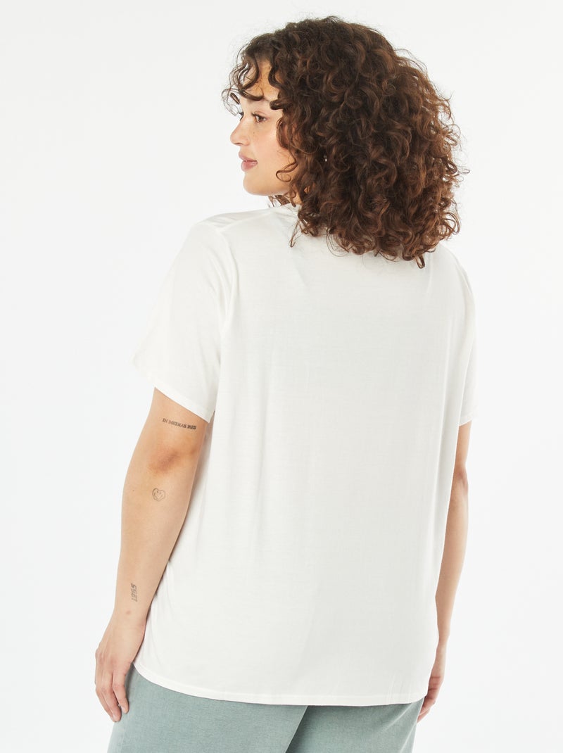 T-shirt à manches courtes avec imprimé Blanc - Kiabi