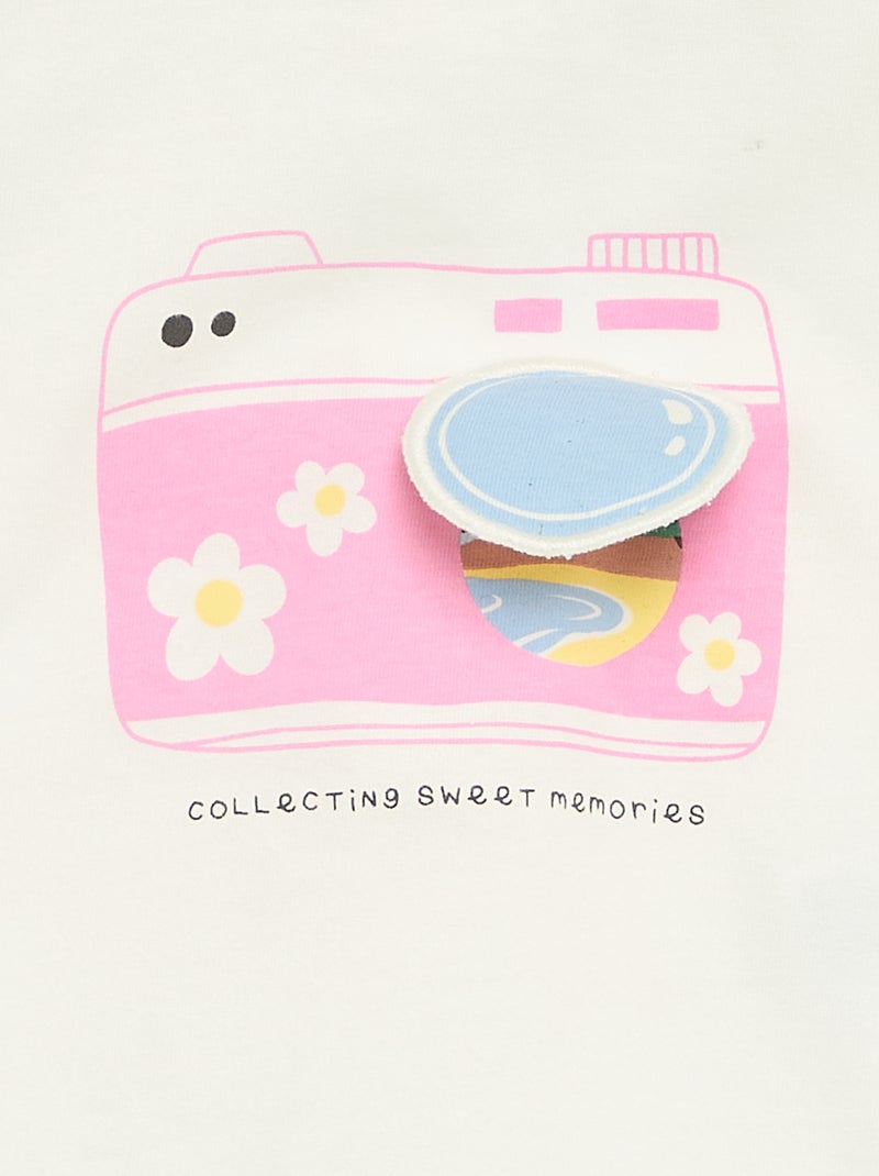 T-shirt à manches courtes avec imprimé Blanc - Kiabi