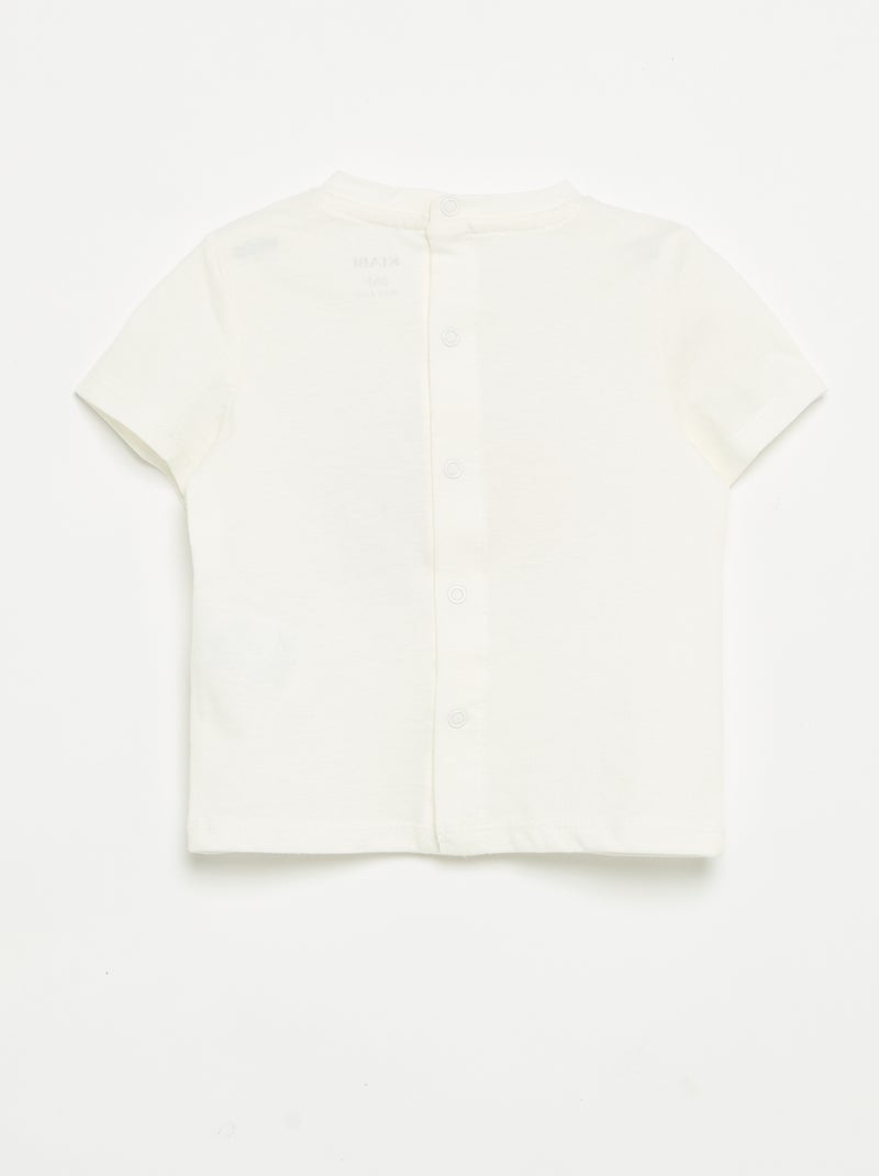 T-shirt à manches courtes avec imprimé Blanc - Kiabi