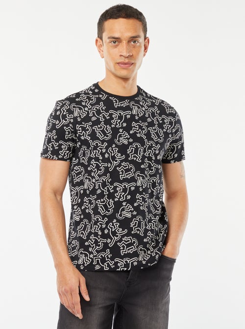 T-shirt à manches courtes avec imprimé 'Keith Haring' - Kiabi