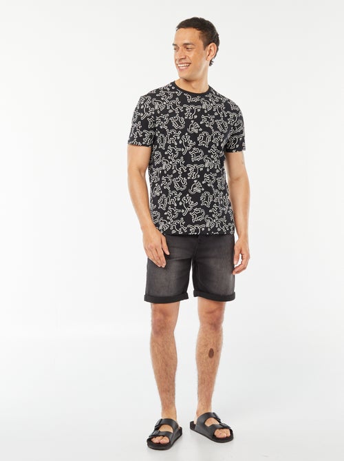T-shirt à manches courtes avec imprimé 'Keith Haring' - Kiabi