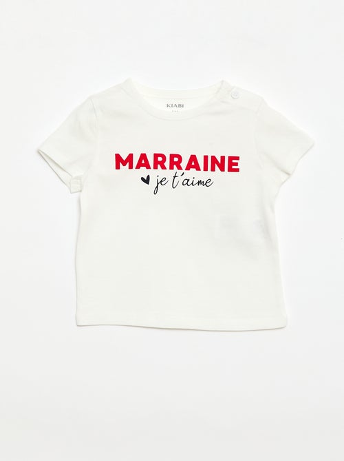 T-shirt à manches courtes avec imprimé 'Marraine' - Kiabi