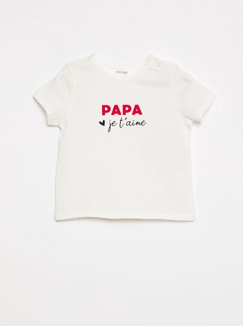 T-shirt à manches courtes avec imprimé 'Papa' - Kiabi