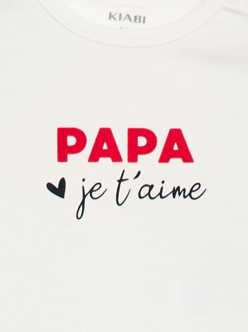 T-shirt à manches courtes avec imprimé 'Papa' - Kiabi