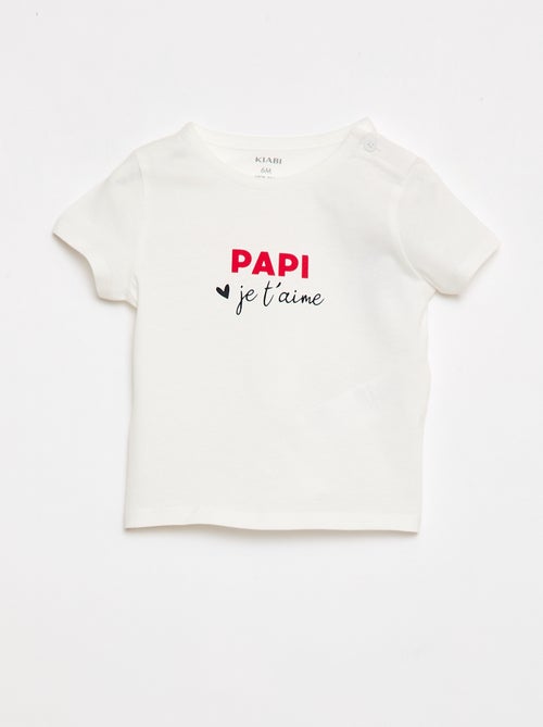 T-shirt à manches courtes avec imprimé 'Papi' - Kiabi