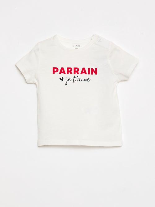 T-shirt à manches courtes avec imprimé 'Parrain' - Kiabi
