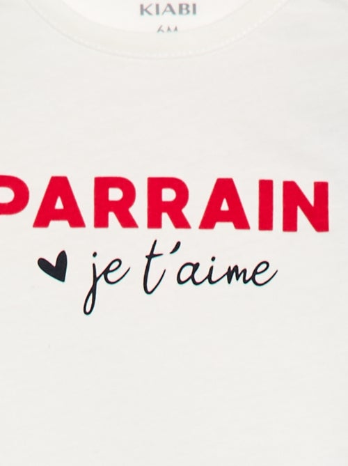 T-shirt à manches courtes avec imprimé 'Parrain' - Kiabi