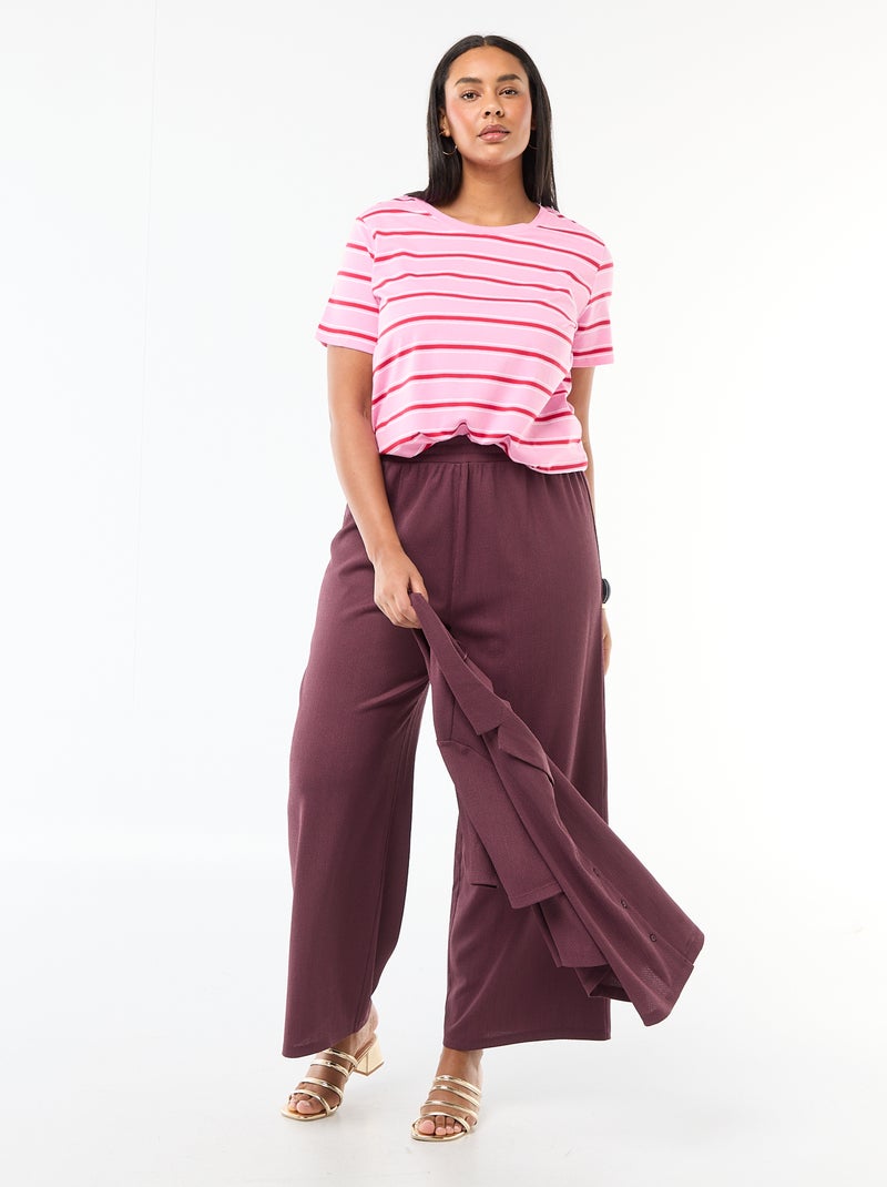 T-shirt à manches courtes avec imprimé Rose - Kiabi