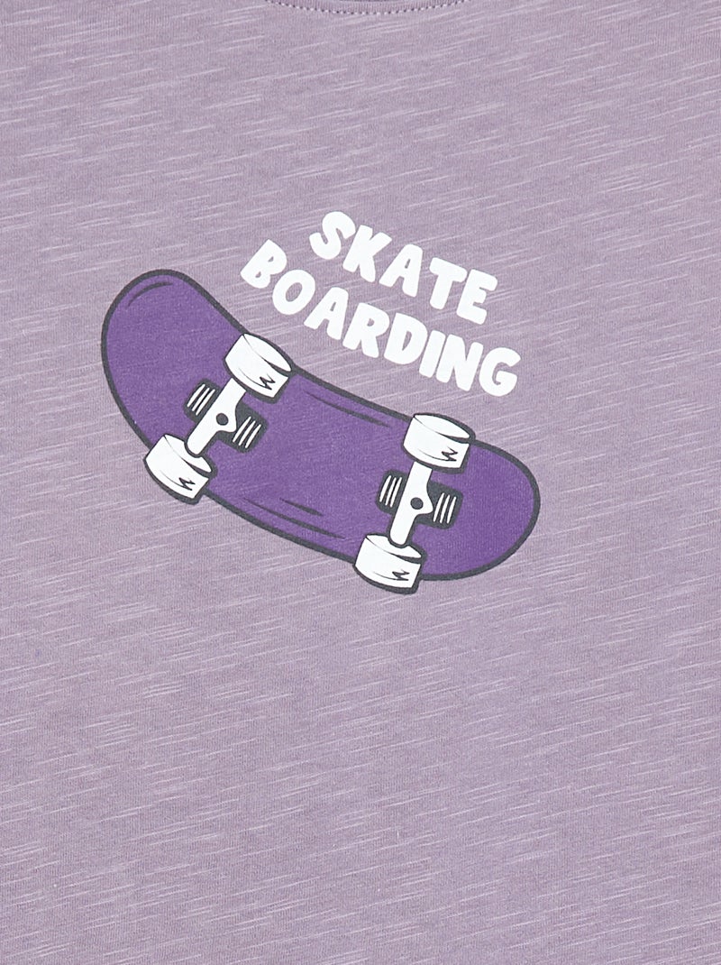 T-shirt à manches courtes avec imprimé VIOLET - Kiabi