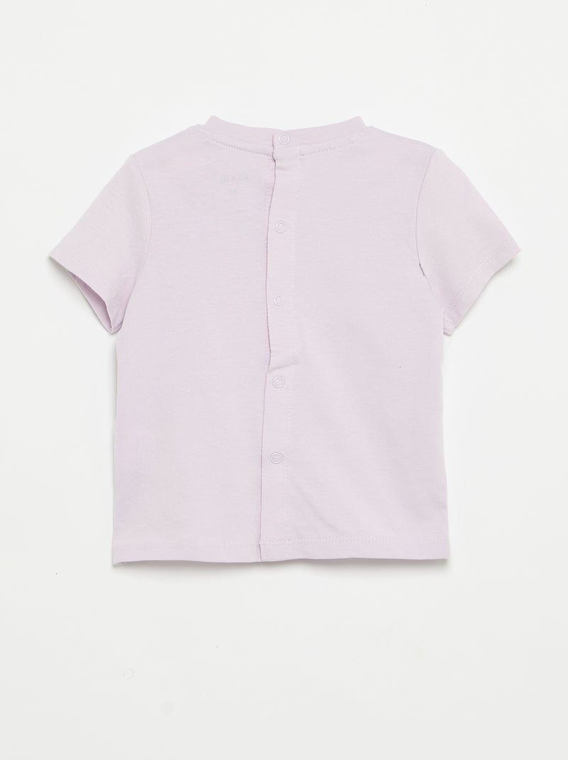 T-shirt à manches courtes avec imprimé Violet - Kiabi