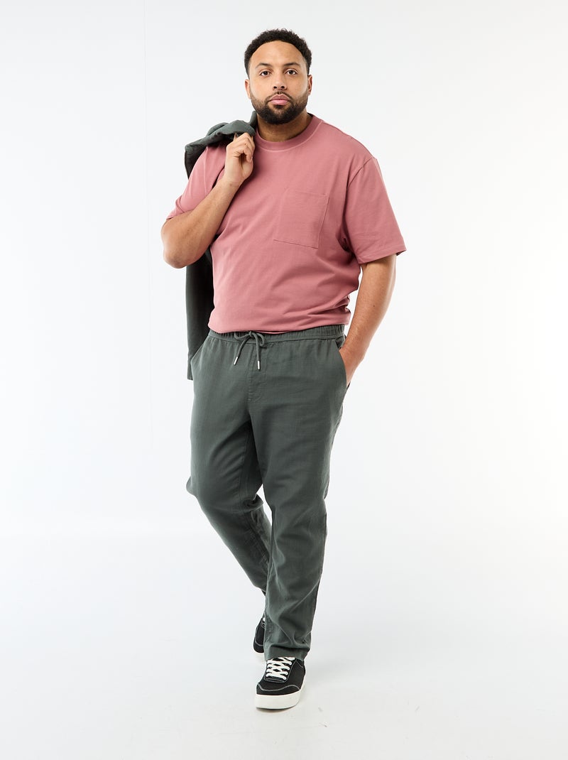 T-shirt à manches courtes avec poche poitrine Rose - Kiabi