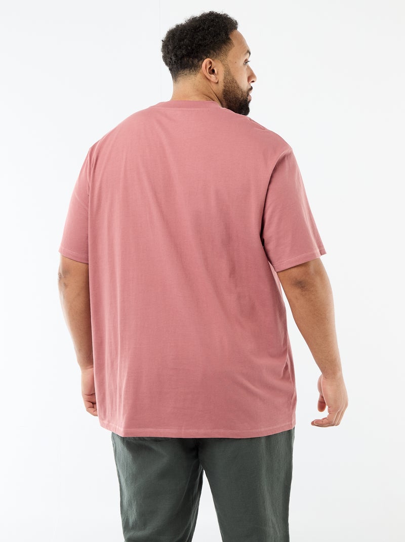 T-shirt à manches courtes avec poche poitrine Rose - Kiabi