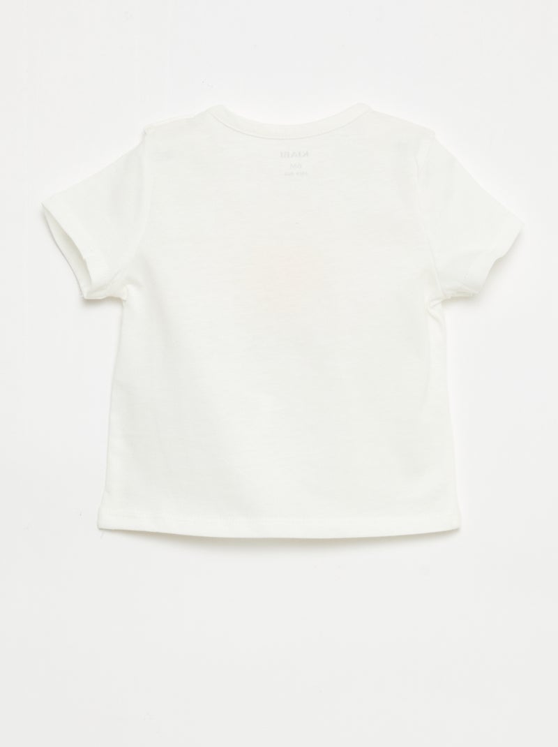 T-shirt à manches courtes en jersey de coton Blanc - Kiabi