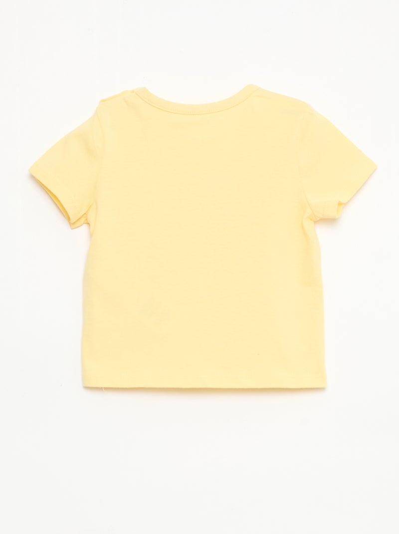 T-shirt à manches courtes en jersey de coton Jaune - Kiabi