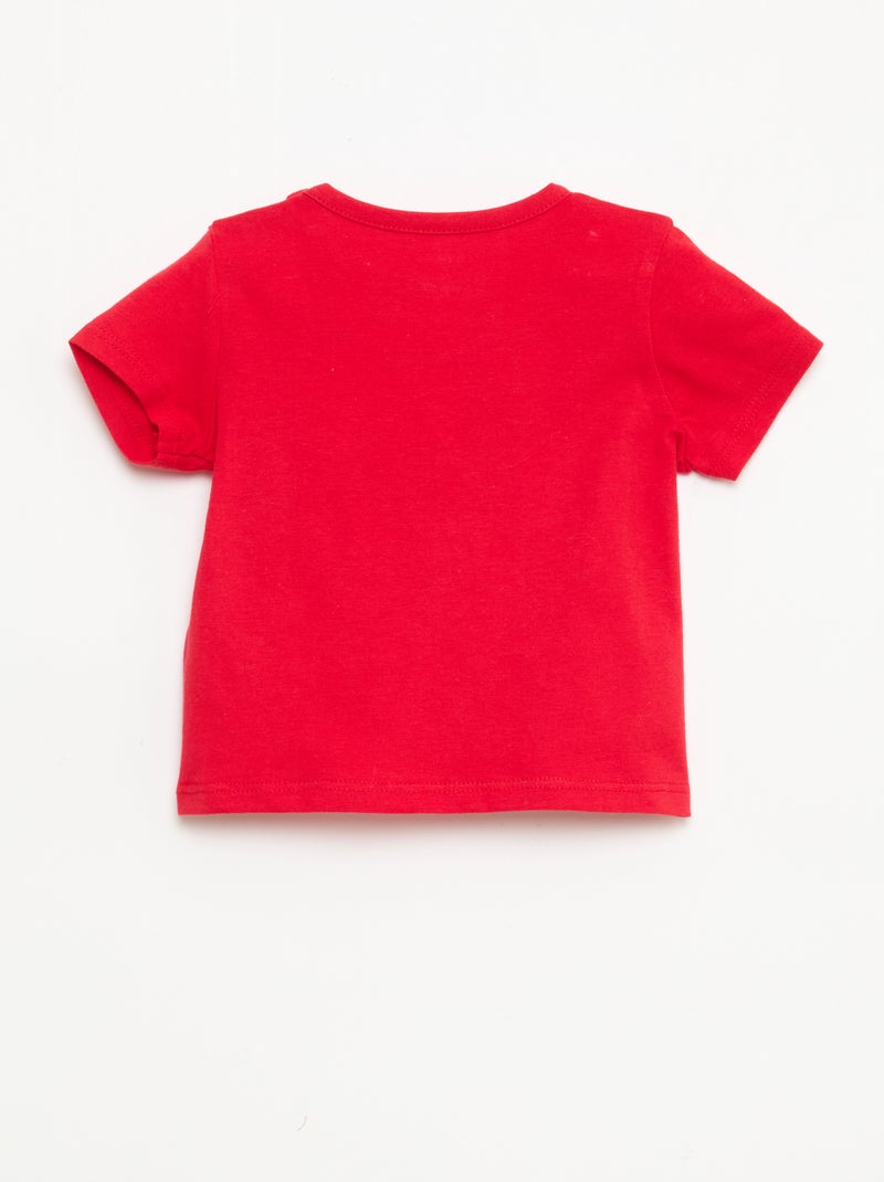 T-shirt à manches courtes en jersey de coton Rouge - Kiabi
