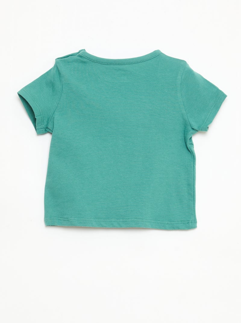 T-shirt à manches courtes en jersey de coton Vert - Kiabi