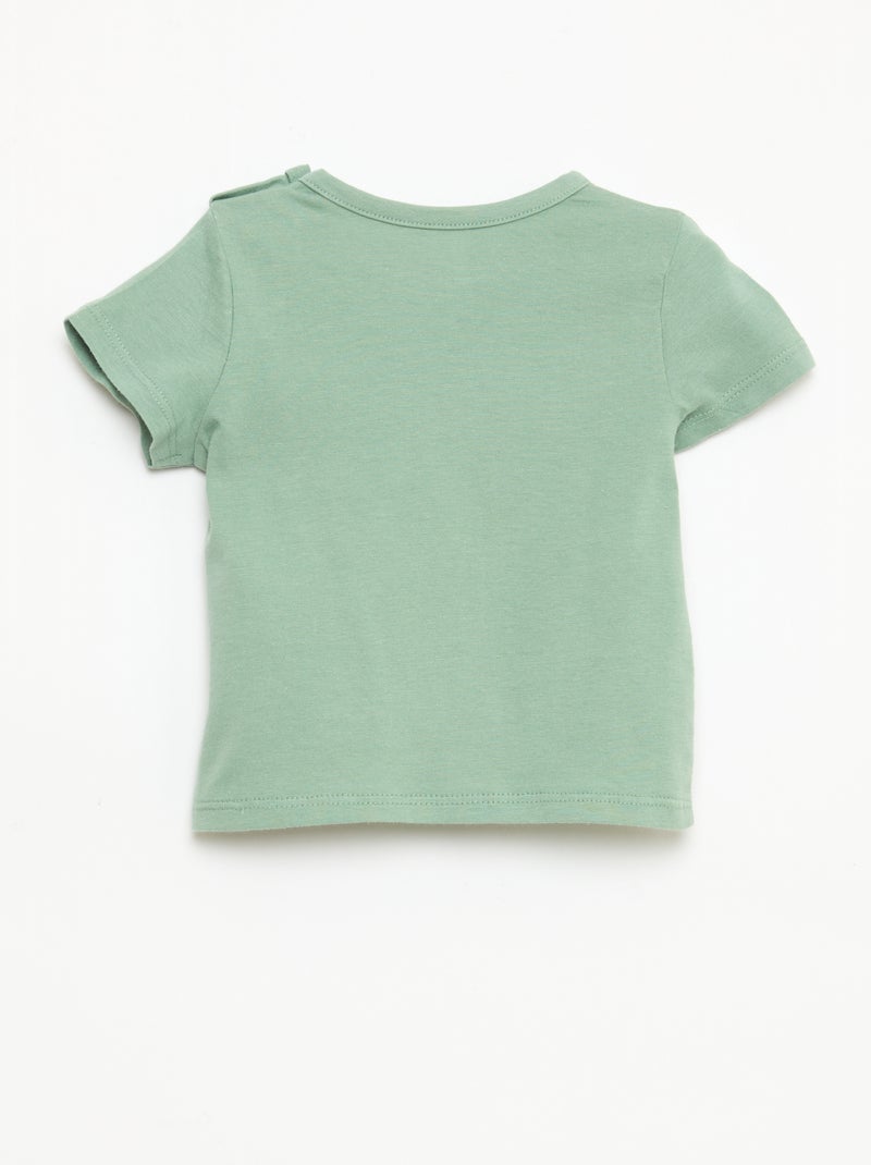 T-shirt à manches courtes en jersey de coton Vert - Kiabi